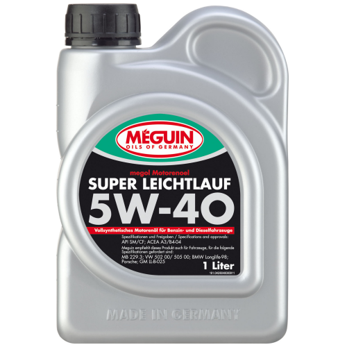 4808 Meguin Синт. мот.масло Megol Motorenoel Super Leichtlauf 5W-40 CF/SN A3/B4 (1л) - 1 л