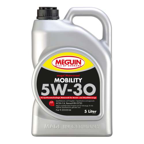 3182 Meguin НС-синт. мот.масло Megol Motorenoel Mobility 5W-30 C4 (5л) - 5 л