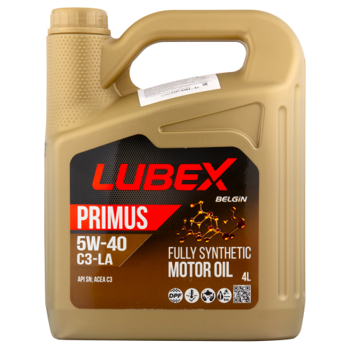 L034-1297-0404 LUBEX Синт-ое мот.масло PRIMUS C3-LA 5W-40 SN C3 (4л) - 4 л L034-1297-0404 LUBEX Синт-ое мот.масло PRIMUS C3-LA 5W-40 SN C3 (4л) - 4 л