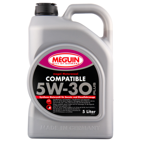 6562 Meguin НС-синт. мот.масло megol Motorenoel Compatible SAE 5W-30 Plus SP C3 (5л) - 5 л 6562 Meguin НС-синт. мот.масло megol Motorenoel Compatible SAE 5W-30 Plus SP C3 (5л) - 5 л